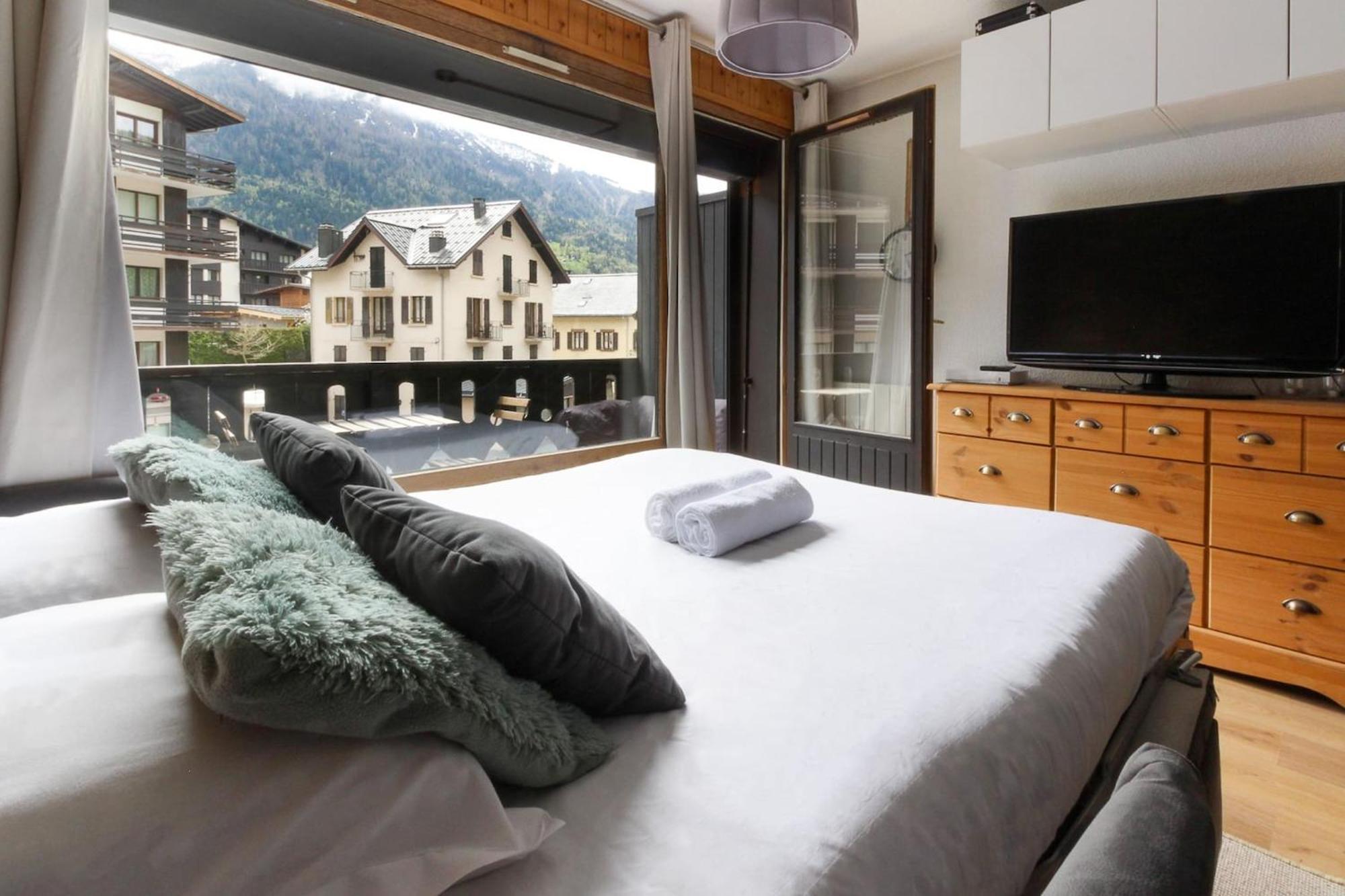 Les Dryades - Renove - Balcon Avec Vue Mt Blanc Les Houches Exterior foto